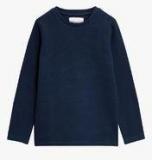 Next Blue Textured Long Sleeve T Shirt boys