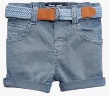 Next Blue Textured Shorts With Belt boys