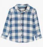 Next Blue/White Check Long Sleeve Shirt Boys