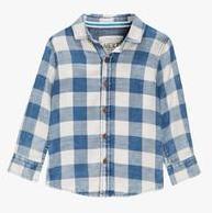 Next Blue/White Check Long Sleeve Shirt boys