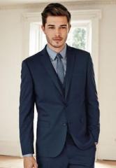 Next Bright Blue Textured Suit: Jacket men