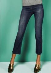 Next Dark Blue Cropped Flare Jeans women