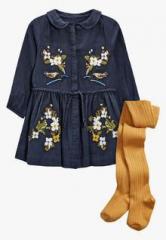 Next Embroidered Dress With Tights girls