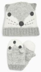 Next Fox Hat And Mitten Set girls