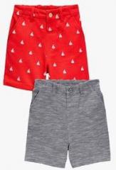 Next Grey And Red Boat Print Textured Shorts Two Pack boys