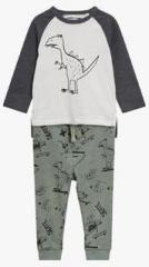 Next Grey Scribble Dinosaur T Shirt And Jogger Set boys