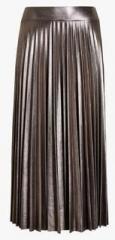 Next Gun Metal Metallic Pleat Flared Skirt men