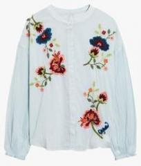 Next Light Blue Embroidered Shirt women