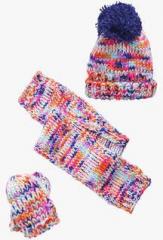 Next Multicoloured Hat, Scarf And Mitts Set girls