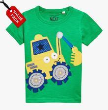 Next Multicoloured Short Sleeve Digger T Shirts Three Pack boys