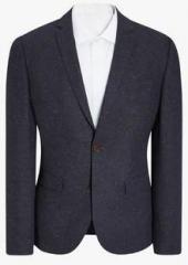 Next Navy Blue Textured Blazer men