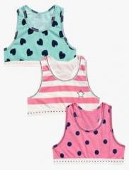 Next Navy/Pink Bright Crop Tops Three Pack girls