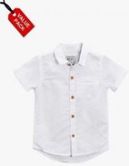 Next Pack Of 2 Grey/White Linen Mix Shirts boys