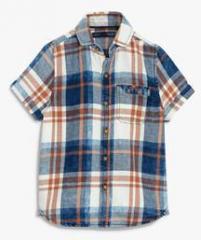 Next Short Sleeve Indigo Check Shirt boys