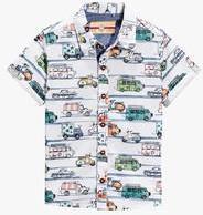 Next White Car Print Shirt boys