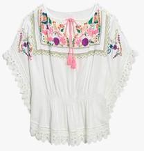 Next White Embroidered Kaftan girls