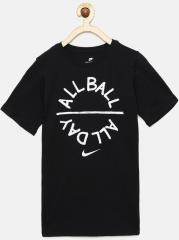 Nike Black Printed Round Neck T Shirt boys