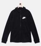 Nike Black Regular Fit Hooded Neck T Shirt Boys