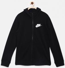 Nike Black Regular Fit Hooded Neck T Shirt boys