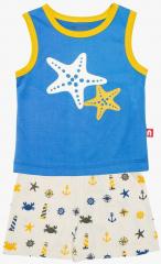 Nino Bambino Blue Printed Shorts Set boys