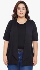 Nubella Black Solid Shrug women