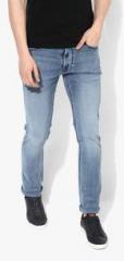 Numero Uno Blue Washed Low Rise Skinny Fit Jeans men