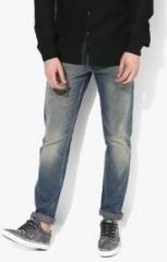 Numero Uno Blue Washed Mid Rise Slim Fit Jeans men