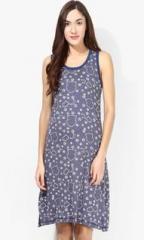 Nuteez Blue Printed Sleepdress women