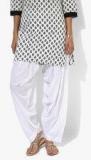 Nuwah White Cotton Solid Patiala Salwar women