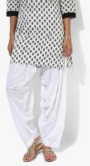 Nuwah White Cotton Solid Patiala Salwar women