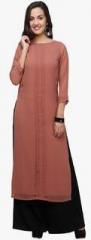 Ojjasvi Brown Solid Kurta women