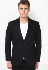 Okane Solid Black Blazer men