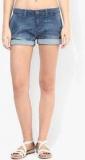 Only Blue Solid Shorts women