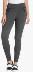 Only Dark Grey Solid Leggings women