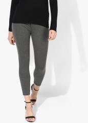 Only Grey Melange Solid Leggings women