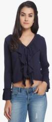 Only Navy Blue Solid Blouse women