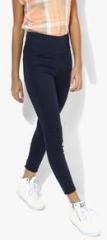 Only Navy Blue Solid Leggings women