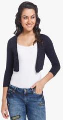 Only Navy Blue Solid Shrug women