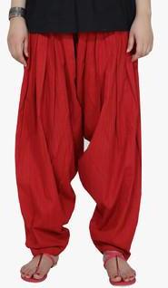 Xora Red Solid Patiala women