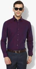 Oxemberg Maroon Self Design Slim Fit Casual Shirt men