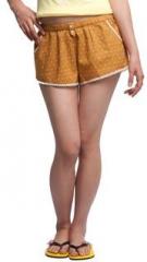 Oxolloxo Mustard Yellow Printed Short women