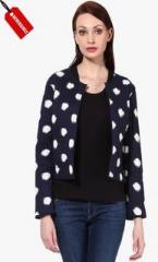 Oxolloxo Navy Blue Printed Shrug women