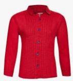 Oxolloxo Red Solid Regular Fit Casual Shirt Boys