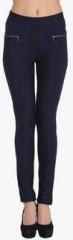 Ozel Navy Blue Solid Jegging women