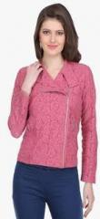 Ozel Pink Solid Summer Jacket women