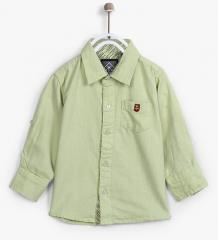 Palm Tree Green Regular Fit Casual Shirt boys