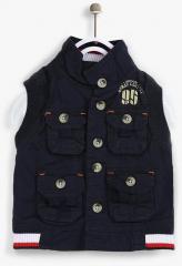 Palm Tree Navy Blue Solid Winter Jacket boys