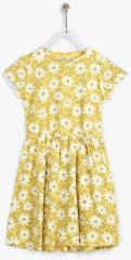 Palm Tree Yellow Casual Dress girls