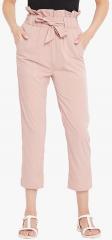 Panit Beige Solid Regular Fit Cigarette Trouser women