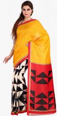 Parchayee Yellow Printed Saree women